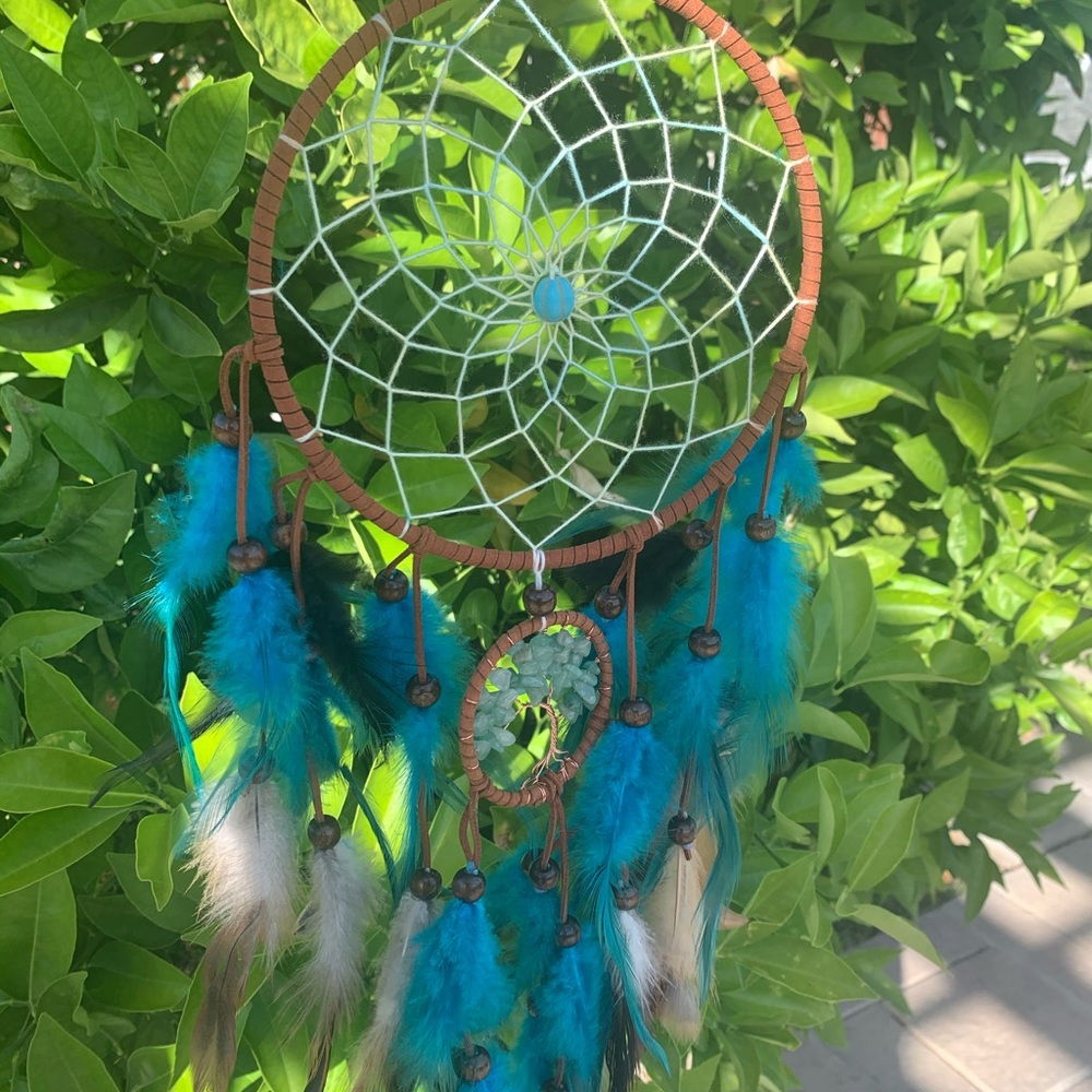 Dreamcatcher with turquoise and green aventurine quartz. - Picture 4 of 4